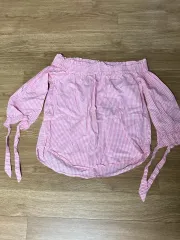 h ＆ m ピンク ギンガムチェックトップ 34 サイズ