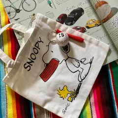 Snoopy スヌーピー アン ウッドストック プリント ミニ 手提げバッグ エコバッグ トートバッグ