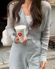 リエット riette モブカーディガン(アイボリー) モヘアカーディガン クロップドカーディガン