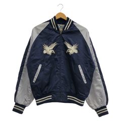 プリンス商会 55周年モデル スカジャン L ネイビー系×シルバー 刺繍 日本製 プリンス商会 55周年モデル スカジャン L ネイビー系×シルバー 刺繍