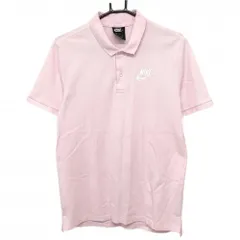 ナイキ 半袖ポロシャツ ピンク ロゴ刺しゅう メンズ M ゴルフウェア NIKE