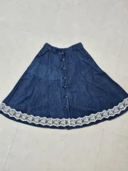 日本 ヴィンテージ アクシーズファム デニム レイ スカート