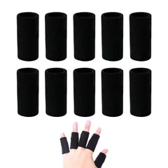 指サポーター 10個セット 黑 手指保護フィンガー 関節保護スポーツ用 登山バスケットボール用 男女兼用 左右対応 フィンガーサポーター