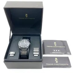 動作未確認　TRANS CONTINENTS　トランスコンチネンツ　CITIZEN　1012-S048923　ブラック系　ユニセックス　日本製ムーブメント　クォーツ腕時計のサムネイル