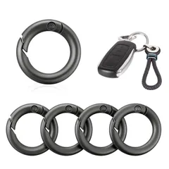 5個セット カラビナ 丸 亜鉛合金 銀色 カラビナ 丸型 キーリング 対応ファスナー付属品/玩具パーツ/携帯ストラップ/キーケース キーホルダー 耐久性 多機能 便利