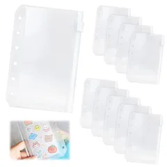 A7 リフィル 10個入り シール帳 リフィル A7 ミニ6穴 バインダー ファスナーポケット システム手帳 リングファイル リフィル PVC バインダーポケット 一目瞭然 多功能 物収納 整理 紛失防止 ジッパー付き 書類整理 長期保存 ケース 持ち運び 学