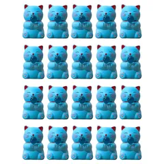【新品】 開運 玉持ち招福 猫 20個セット(ブルー)大願成就【業務用 セット】 0