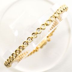 超美品 K18 11.9g 9.30ct モアサナイト テニスブレスレット 金 | Mercari