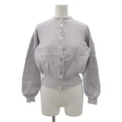 ミッシュマッシュ MISCH MASCH カーディガン ニット M 長袖 シャギー ビジューボタン 紫 パープル /NU