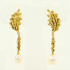 K18YG イヤリング clip-on earrings パール（真珠） カード鑑別書 総重量約6.5g