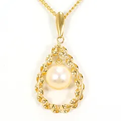 K18YG ネックレス アコヤ真珠 カード鑑別書 総重量約4.6g 約45cm