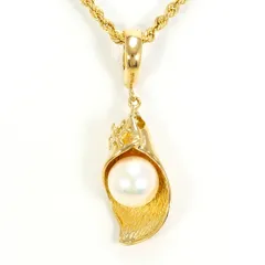 K18YG ネックレス アコヤ真珠 カード鑑別書 総重量約6.3g 約50cm