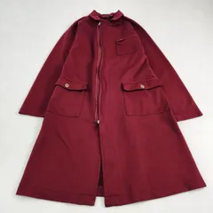 COMME des GARCONS　ロングワンピース　コート　ライダース　ストレッチ素材　コムコム　ワインレッド　S