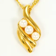 K24YG ネックレス アコヤ真珠 カード鑑別書 総重量約12.5g 約43cm