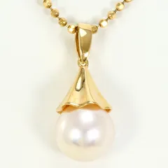 K18YG ネックレス アコヤ真珠 カード鑑別書 総重量約5.7g 約40cm