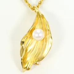 K18YG ネックレス アコヤ真珠 カード鑑別書 総重量約10.2g 約40cm