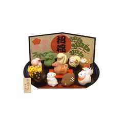 4パグちゃんの串カツで飲み会・オブジェ・置物・ハンドメイド