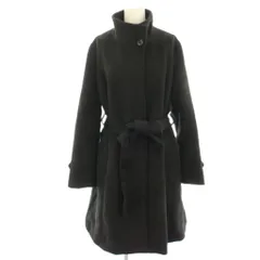 エマジェイムス EMMAJAMES スタンドカラーコート ロング ウール混 13 黒 ブラック /HN