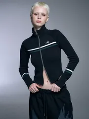 新品【SETUP‐EXE】RAGLAN HIGH NECK TWO-WAY ZIPUP