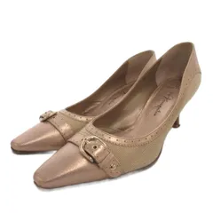 銀座かねまつ GINZA Kanematsu パンプス 23.5 E ベージュ ベルトデザイン /FF