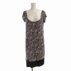 ダイアンフォンファステンバーグ DIANE von FURSTENBERG ワンピース ひざ丈 キャップスリーブ 総柄 絹 シルク 半袖 4 マルチカラー 404-242647 /RO