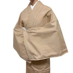 美品 正絹袷 無地紬 ベージュ系 裄68 Lサイズ相当 きれい色 メルカリ