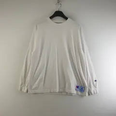 チャンピオン メンズ M 白 リブ 長袖Tシャツ M4033