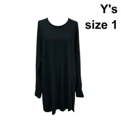 ◇ ワイズ Y's チュニック カットソー ラウンドネック長袖 袖シアー カフス オーバーサイズ 黒 コットン 1 レディース Z6B261のサムネイル