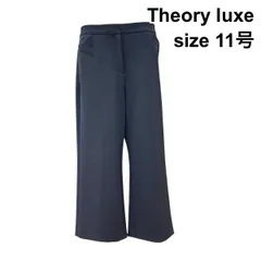 ◇ セオリーリュクス Theory luxe ワイドパンツ クロップド丈 ボトムス ストレッチ カジュアルパンツ 黒 42 L 11号 レディース Z6B487