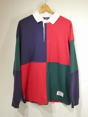 80s 90s ビンテージ 紺タグ OLD GAP オールド ギャップ ATHLETIC SPORT DEPT パネル切替え クレイジーパターン ラガー ラグビー シャツ L （XL位） 70s