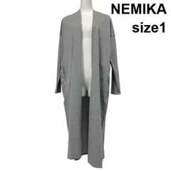 ◇ ネミカ NEMIKA ロング丈 トッパーカーディガン 長袖 サイドスリット オープンフロント コットン100％ 1 XL 13号 レディース S6C587のサムネイル