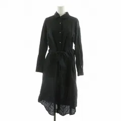 ナノ&コー nano&co シャツワンピース ロング 長袖 リボンベルト付き F ブラック NL73OP1082SK /NQ