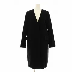 ユナイテッドアローズ UNITED ARROWS UWSC Vノーカラーコート2 15252573577 ロング ウール 36 黒 ブラック /KU