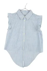 ingni 잉그니 ノースリーブ フリル ストライプ シャツ ヴィンテージ 量産型 日本ブランド