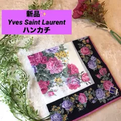 イヴサンローラン　ハンカチ　花柄　ばら　Yves Saint Laurent 新品