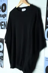 (M-2XL) ESPIONAGE（エスピオナージ） 半袖 KARA（カラ） Tシャツ 薄いニット ブラック-17B04