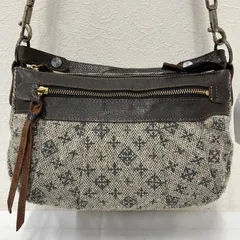 982　russet　ラシット　ハンドバッグ　 2way　ショルダーバッグ　モノグラム　 総柄　ウール　レザー　茶系　 レディース