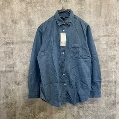 【k-352】UNIQLO ユニクロ デニムシャツ 長袖 青 ブルー XL相当 タグ付き新品 綿100％ 無地 シンプル 定番 カジュアル レディース メンズ兼用 羽織り 春秋 人気