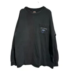 HARLEY DAVIDSON (ハーレーダヴィッドソン) 90s USA製 袖・バックプリントL/S ポケットTEE ブラック XL