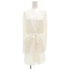 ジェラートピケ gelato pique シアー ガウン カーディガン リブニット リボンベルト 白 ホワイト PWNT221118 /JS