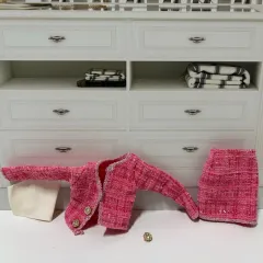 人形服 ピンク ツイード ジャケット スカート セット