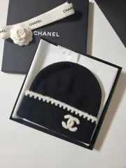 シャネル CCロゴ ブラック カシミア ビーニー