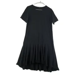 J5803 LAP レディース FREE 黒 ラウンド フレア ワンピース