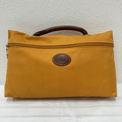 ロンシャン Longchamp ヌバックレザーポーチ ハンドバッグ 《送料無料 