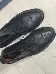 UK8 SANDERS(サンダース) チェルトナム ブローグ ブーツ ブラック