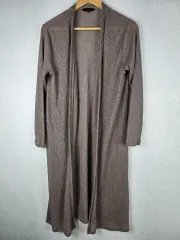 モウール リネン ロング カーディガン 通勤ルック ローブ ジャケット コート