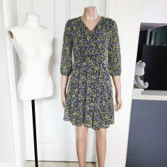 --- 5 000 一---( 44 55 サイズ フラワー シフォン ワンピース 1351