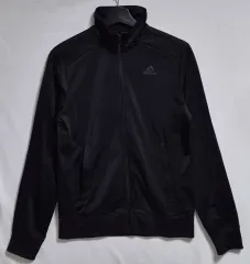 M) アディダス ブラック 弱起毛 トレーナー ジャージ トラックトップ