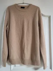TIME ベージュ色 ラウンドネック ニット セーター