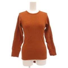 アーキ archi リブニット カットソー 長袖 コットン プルオーバー S 茶 ブラウン /GV